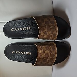 Coach Udele Coated Canvas slide sandals